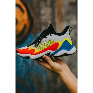 Adidas Impact FLX GV9854 Men’s 13 White Solar Yellow Red Blue Running Shoes